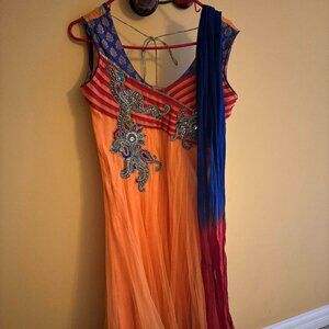 Orange Salwar/Chudidhar (Size 34)